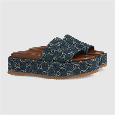 denim gucci slides women|gucci women's slides clearance sale.